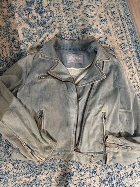 Gap 1969 soft denim moto jacket sz xl extra large